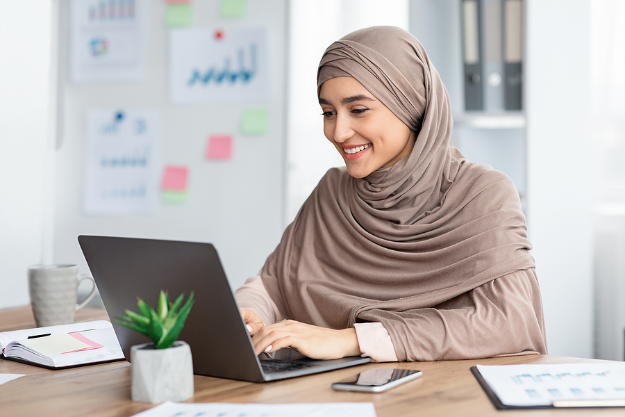 Woman happily providing dietitian consultation with a client